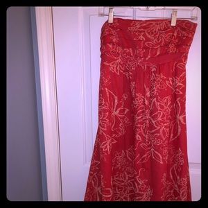 Banana republic strapless linen midi dress